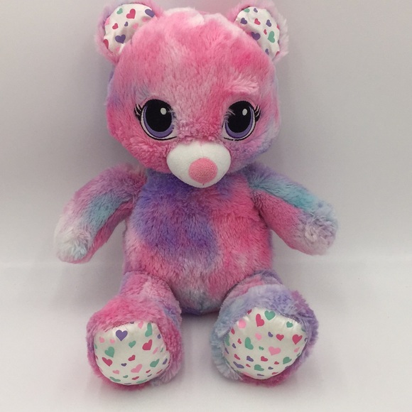 Build A Bear Cotton Candy Bear Pastel Swirl Plush Stuffed Animal BAB Hea… - Picture 11 of 11